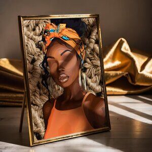 Basket|Black Woman Art| High Quality Digital Artwork| Luxury Wall Decor